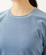 F1KAD33080 MK MICHEL KLEIN(小さいサイズ)(メゾン ドゥ サンク) 【小さいサイズ】シアーベロアTシャツ/洗える ブルー