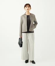 F1KAD33080 MK MICHEL KLEIN(小さいサイズ)(メゾン ドゥ サンク) 【小さいサイズ】シアーベロアTシャツ/洗える ブルー