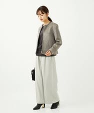 F1KAD33080 MK MICHEL KLEIN(小さいサイズ)(メゾン ドゥ サンク) 【小さいサイズ】シアーベロアTシャツ/洗える ブルー