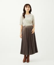 F1KAD33080 MK MICHEL KLEIN(小さいサイズ)(メゾン ドゥ サンク) 【小さいサイズ】シアーベロアTシャツ/洗える ブルー