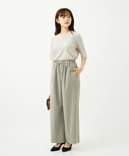 F1KAD33080 MK MICHEL KLEIN(小さいサイズ)(メゾン ドゥ サンク) 【小さいサイズ】シアーベロアTシャツ/洗える ブルー