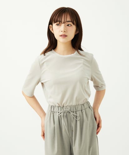 F1KAD33080 MK MICHEL KLEIN(小さいサイズ) 【小さいサイズ】シアーベロアTシャツ/洗える