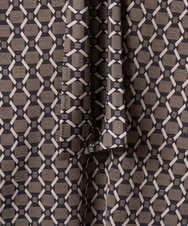 F1KAD40140 MK MICHEL KLEIN(小さいサイズ)(メゾン ドゥ サンク) 【小さいサイズ】スクエア幾何柄ボウタイカットソー/洗濯機で洗える ダークブラウン