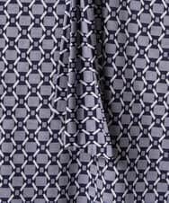 F1KAD40140 MK MICHEL KLEIN(小さいサイズ)(メゾン ドゥ サンク) 【小さいサイズ】スクエア幾何柄ボウタイカットソー/洗濯機で洗える ダークブラウン