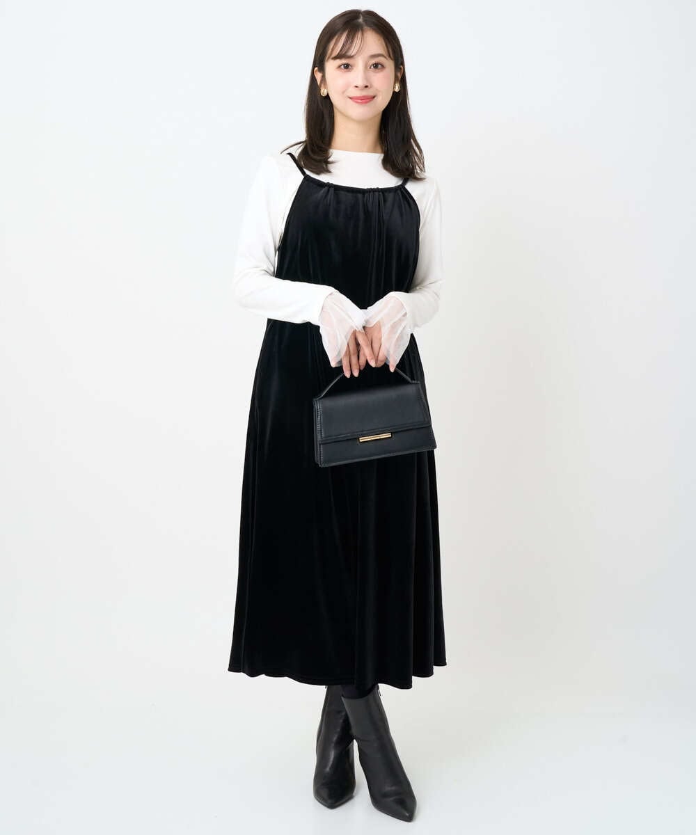 F1KAD42100 MK MICHEL KLEIN(小さいサイズ)(メゾン ドゥ サンク) 【小さいサイズ】袖口チュールデザイン インナーカットソー/洗濯機で洗える アイボリー