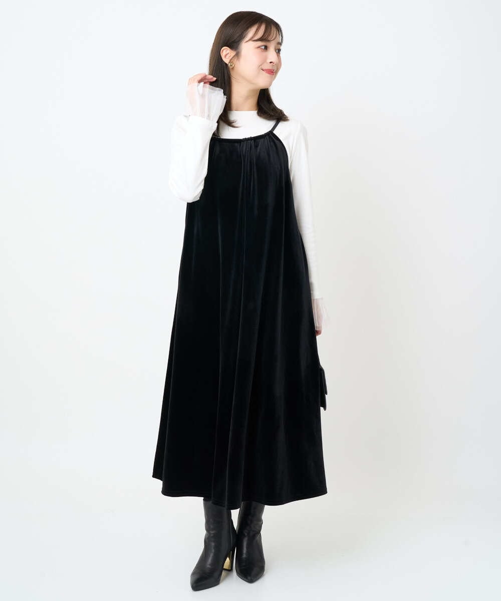 F1KAD42100 MK MICHEL KLEIN(小さいサイズ)(メゾン ドゥ サンク) 【小さいサイズ】袖口チュールデザイン インナーカットソー/洗濯機で洗える アイボリー