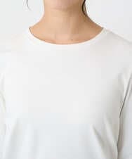 F1KAD42100 MK MICHEL KLEIN(小さいサイズ)(メゾン ドゥ サンク) 【小さいサイズ】袖口チュールデザイン インナーカットソー/洗濯機で洗える アイボリー