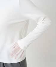 F1KAD42100 MK MICHEL KLEIN(小さいサイズ)(メゾン ドゥ サンク) 【小さいサイズ】袖口チュールデザイン インナーカットソー/洗濯機で洗える アイボリー