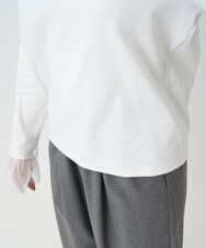 F1KAD42100 MK MICHEL KLEIN(小さいサイズ)(メゾン ドゥ サンク) 【小さいサイズ】袖口チュールデザイン インナーカットソー/洗濯機で洗える アイボリー