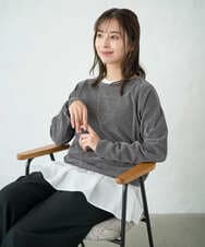 F1KAF41100 MK MICHEL KLEIN(小さいサイズ)(メゾン ドゥ サンク) 【小さいサイズ】タックプリーツデザイン ペプラムインナーカットソー/洗濯機で洗える アイボリー