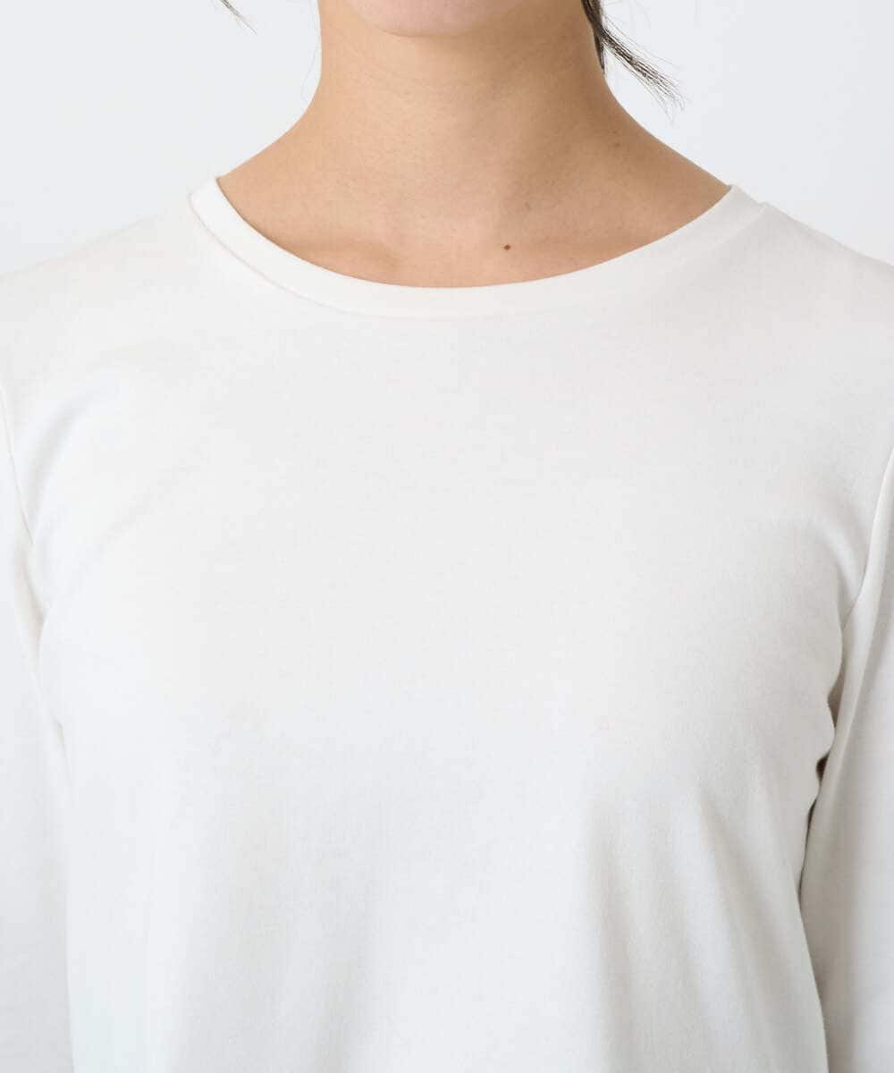 F1KAF41100 MK MICHEL KLEIN(小さいサイズ)(メゾン ドゥ サンク) 【小さいサイズ】タックプリーツデザイン ペプラムインナーカットソー/洗濯機で洗える アイボリー