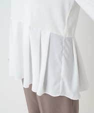 F1KAF41100 MK MICHEL KLEIN(小さいサイズ)(メゾン ドゥ サンク) 【小さいサイズ】タックプリーツデザイン ペプラムインナーカットソー/洗濯機で洗える アイボリー