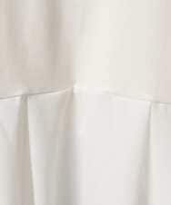 F1KAF41100 MK MICHEL KLEIN(小さいサイズ)(メゾン ドゥ サンク) 【小さいサイズ】タックプリーツデザイン ペプラムインナーカットソー/洗濯機で洗える アイボリー