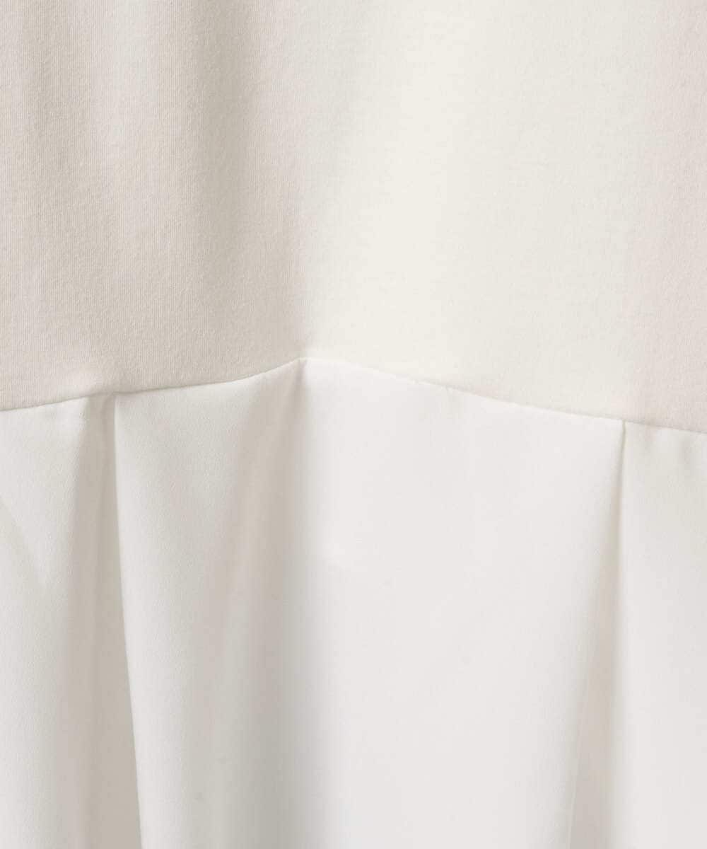 F1KAF41100 MK MICHEL KLEIN(小さいサイズ)(メゾン ドゥ サンク) 【小さいサイズ】タックプリーツデザイン ペプラムインナーカットソー/洗濯機で洗える アイボリー