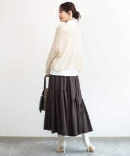 F1KAG35100 MK MICHEL KLEIN(小さいサイズ)(メゾン ドゥ サンク) 【小さいサイズ】[洗える]ハイネックカットソー ブラウン