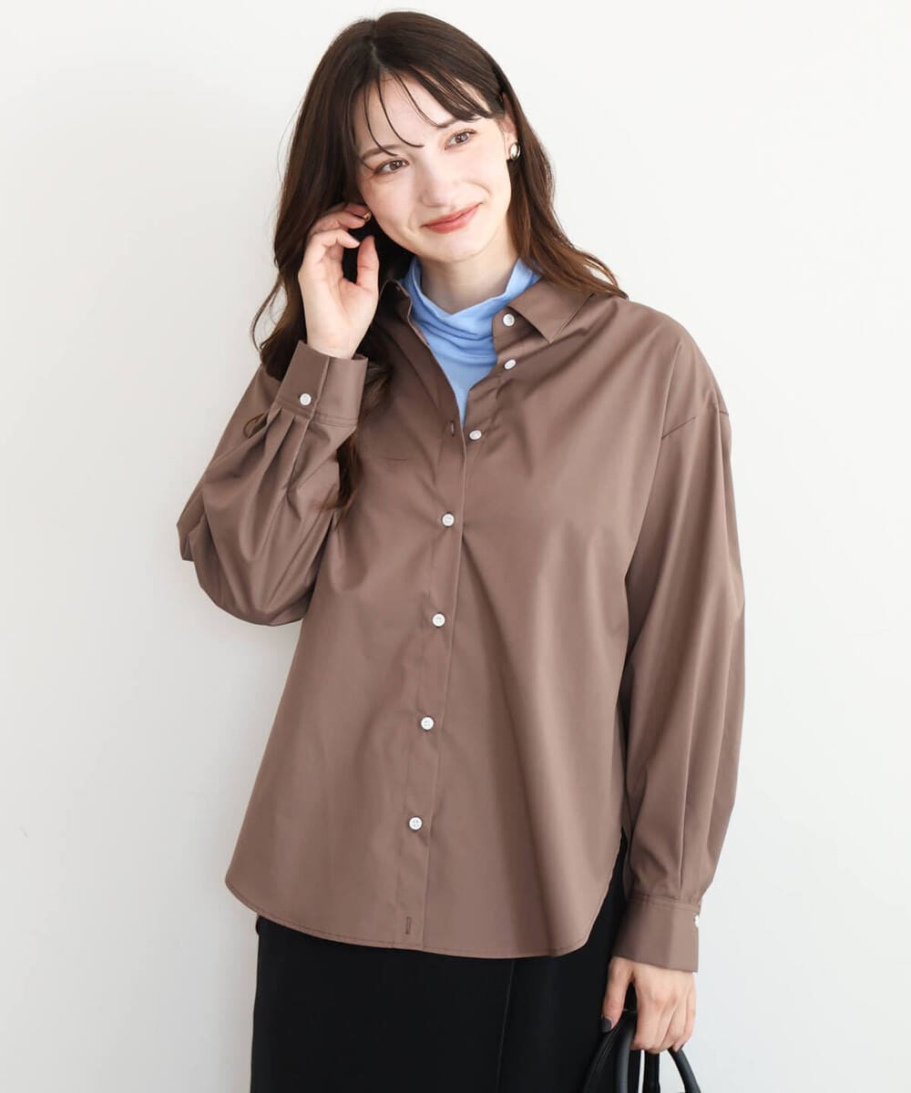 F1KAG35100 MK MICHEL KLEIN(小さいサイズ)(メゾン ドゥ サンク) 【小さいサイズ】[洗える]ハイネックカットソー ブラウン