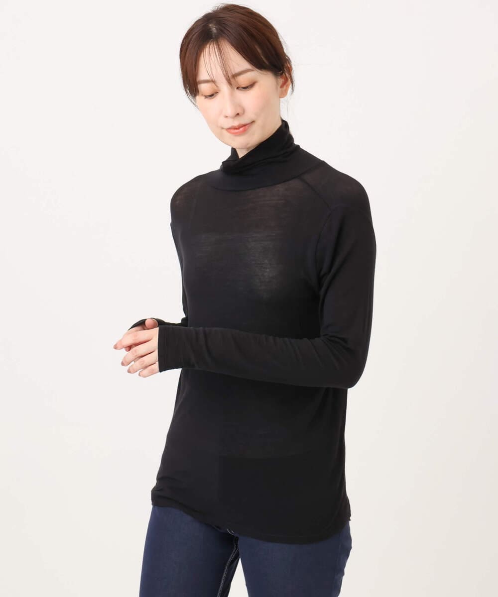 F1KAG35100 MK MICHEL KLEIN(小さいサイズ)(メゾン ドゥ サンク) 【小さいサイズ】[洗える]ハイネックカットソー ブラウン