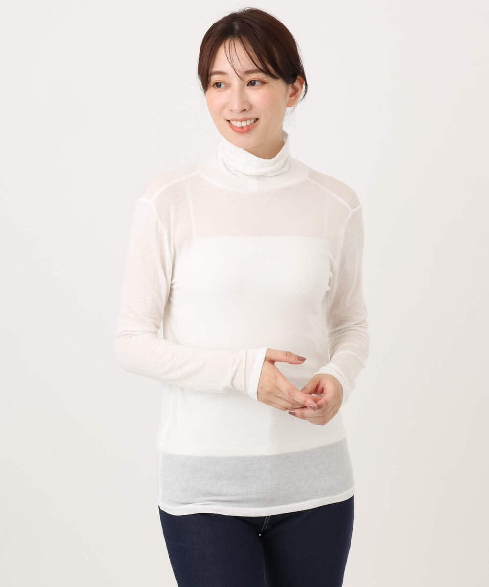 F1KAG35100 MK MICHEL KLEIN(小さいサイズ)(メゾン ドゥ サンク) 【小さいサイズ】[洗える]ハイネックカットソー ブラウン