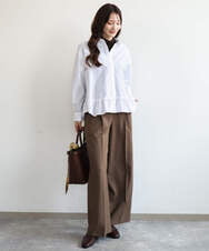 F1KAG35100 MK MICHEL KLEIN(小さいサイズ)(メゾン ドゥ サンク) 【小さいサイズ】[洗える]ハイネックカットソー ブラウン