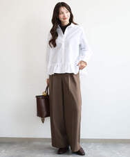 F1KAG35100 MK MICHEL KLEIN(小さいサイズ)(メゾン ドゥ サンク) 【小さいサイズ】[洗える]ハイネックカットソー ブラウン
