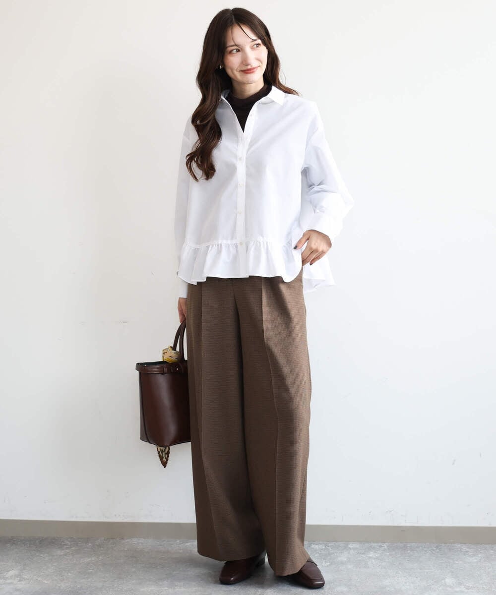 F1KAG35100 MK MICHEL KLEIN(小さいサイズ)(メゾン ドゥ サンク) 【小さいサイズ】[洗える]ハイネックカットソー ブラウン