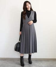 F1KAG35100 MK MICHEL KLEIN(小さいサイズ)(メゾン ドゥ サンク) 【小さいサイズ】[洗える]ハイネックカットソー ブラウン