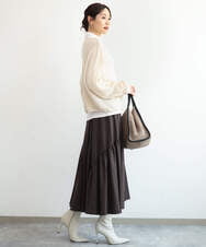 F1KAG35100 MK MICHEL KLEIN(小さいサイズ)(メゾン ドゥ サンク) 【小さいサイズ】[洗える]ハイネックカットソー ブラウン