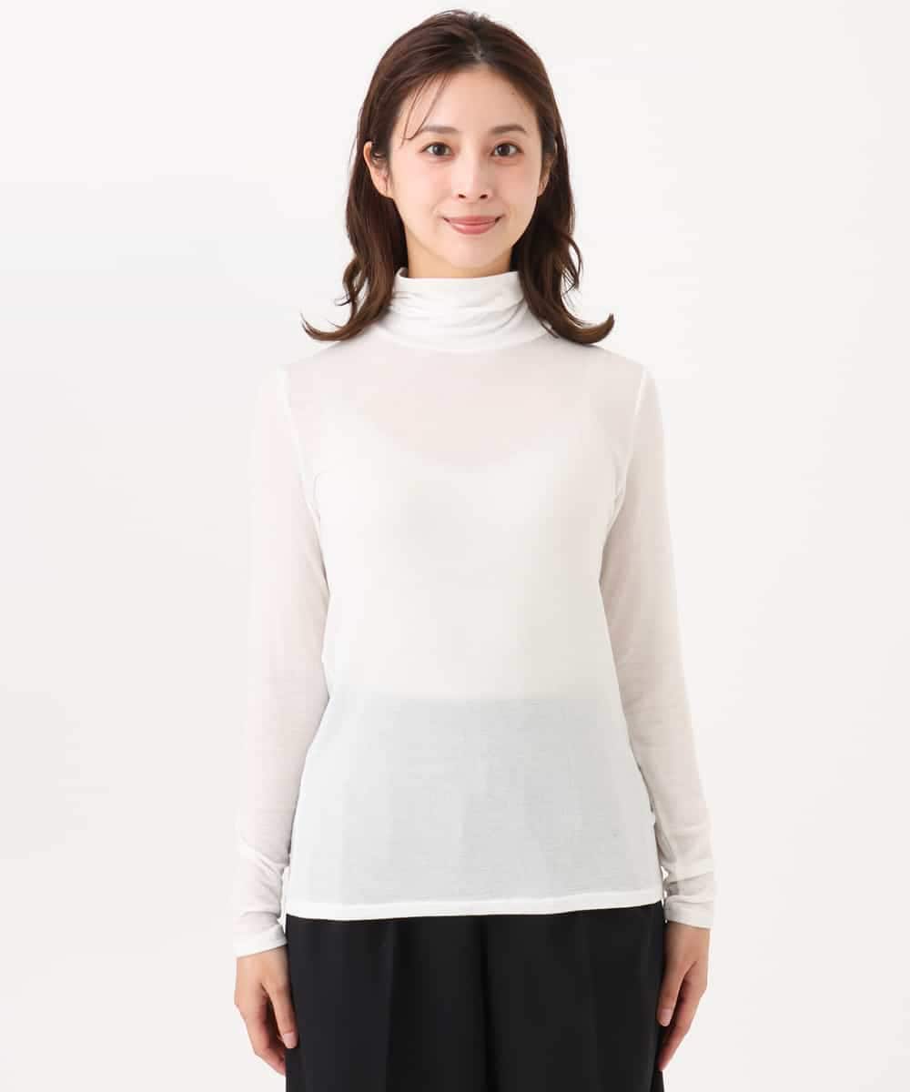 F1KAG35100 MK MICHEL KLEIN(小さいサイズ)(メゾン ドゥ サンク) 【小さいサイズ】[洗える]ハイネックカットソー ホワイト