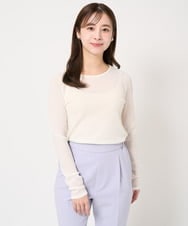 F1KFA21110 MK MICHEL KLEIN(小さいサイズ)(メゾン ドゥ サンク) 【小さいサイズ】ポコポコシアーカットソー/洗える ライトイエロー