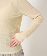 F1KFA21110 MK MICHEL KLEIN(小さいサイズ)(メゾン ドゥ サンク) 【小さいサイズ】ポコポコシアーカットソー/洗える ライトイエロー