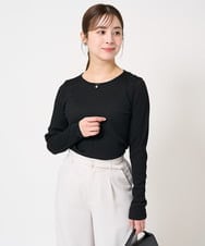F1KFA21110 MK MICHEL KLEIN(小さいサイズ)(メゾン ドゥ サンク) 【小さいサイズ】ポコポコシアーカットソー/洗える ブラック