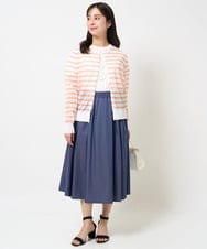 F1KGA30080 MK MICHEL KLEIN(小さいサイズ)(メゾン ドゥ サンク) 【小さいサイズ】フリンジ刺繍ロゴTシャツ/洗える キャメル