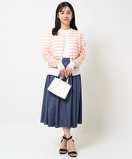 F1KGA30080 MK MICHEL KLEIN(小さいサイズ)(メゾン ドゥ サンク) 【小さいサイズ】フリンジ刺繍ロゴTシャツ/洗える キャメル