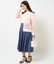 F1KGA30080 MK MICHEL KLEIN(小さいサイズ)(メゾン ドゥ サンク) 【小さいサイズ】フリンジ刺繍ロゴTシャツ/洗える キャメル