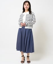 F1KGA30080 MK MICHEL KLEIN(小さいサイズ)(メゾン ドゥ サンク) 【小さいサイズ】フリンジ刺繍ロゴTシャツ/洗える キャメル