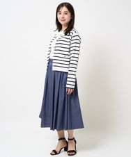 F1KGA30080 MK MICHEL KLEIN(小さいサイズ)(メゾン ドゥ サンク) 【小さいサイズ】フリンジ刺繍ロゴTシャツ/洗える キャメル