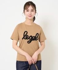 F1KGA30080 MK MICHEL KLEIN(小さいサイズ)(メゾン ドゥ サンク) 【小さいサイズ】フリンジ刺繍ロゴTシャツ/洗える キャメル