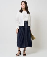 F1KGA30080 MK MICHEL KLEIN(小さいサイズ)(メゾン ドゥ サンク) 【小さいサイズ】フリンジ刺繍ロゴTシャツ/洗える キャメル
