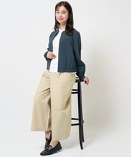 F1KGA30080 MK MICHEL KLEIN(小さいサイズ)(メゾン ドゥ サンク) 【小さいサイズ】フリンジ刺繍ロゴTシャツ/洗える キャメル