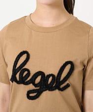 F1KGA30080 MK MICHEL KLEIN(小さいサイズ)(メゾン ドゥ サンク) 【小さいサイズ】フリンジ刺繍ロゴTシャツ/洗える キャメル