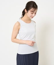 F1KGA32045 MK MICHEL KLEIN(小さいサイズ)(メゾン ドゥ サンク) 【小さいサイズ】ラメタンクトップ/UVカット/接触冷感/洗える ブラック