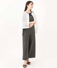 F1KGA32045 MK MICHEL KLEIN(小さいサイズ)(メゾン ドゥ サンク) 【小さいサイズ】ラメタンクトップ/UVカット/接触冷感/洗える ブラック