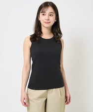 F1KGA32045 MK MICHEL KLEIN(小さいサイズ)(メゾン ドゥ サンク) 【小さいサイズ】ラメタンクトップ/UVカット/接触冷感/洗える ブラック