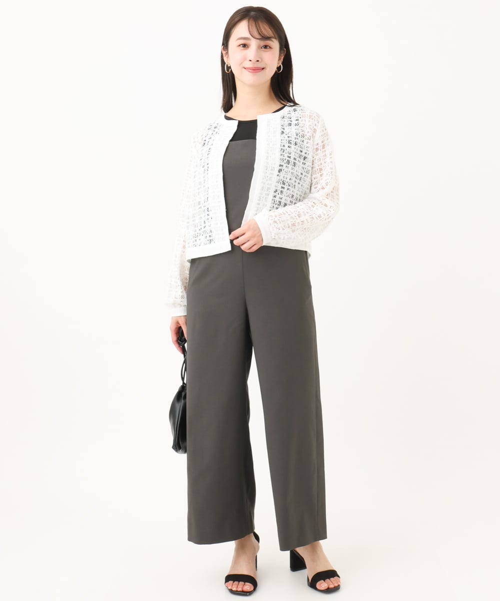 F1KGA32045 MK MICHEL KLEIN(小さいサイズ)(メゾン ドゥ サンク) 【小さいサイズ】ラメタンクトップ/UVカット/接触冷感/洗える ブラック