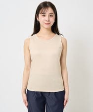 F1KGA32045 MK MICHEL KLEIN(小さいサイズ)(メゾン ドゥ サンク) 【小さいサイズ】ラメタンクトップ/UVカット/接触冷感/洗える ブラック