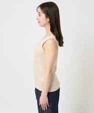 F1KGA32045 MK MICHEL KLEIN(小さいサイズ)(メゾン ドゥ サンク) 【小さいサイズ】ラメタンクトップ/UVカット/接触冷感/洗える ブラック