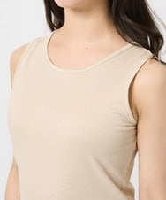 F1KGA32045 MK MICHEL KLEIN(小さいサイズ)(メゾン ドゥ サンク) 【小さいサイズ】ラメタンクトップ/UVカット/接触冷感/洗える ブラック