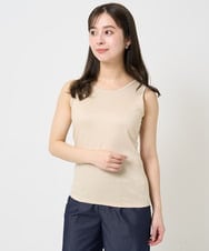 F1KGA32045 MK MICHEL KLEIN(小さいサイズ)(メゾン ドゥ サンク) 【小さいサイズ】ラメタンクトップ/UVカット/接触冷感/洗える ゴールド