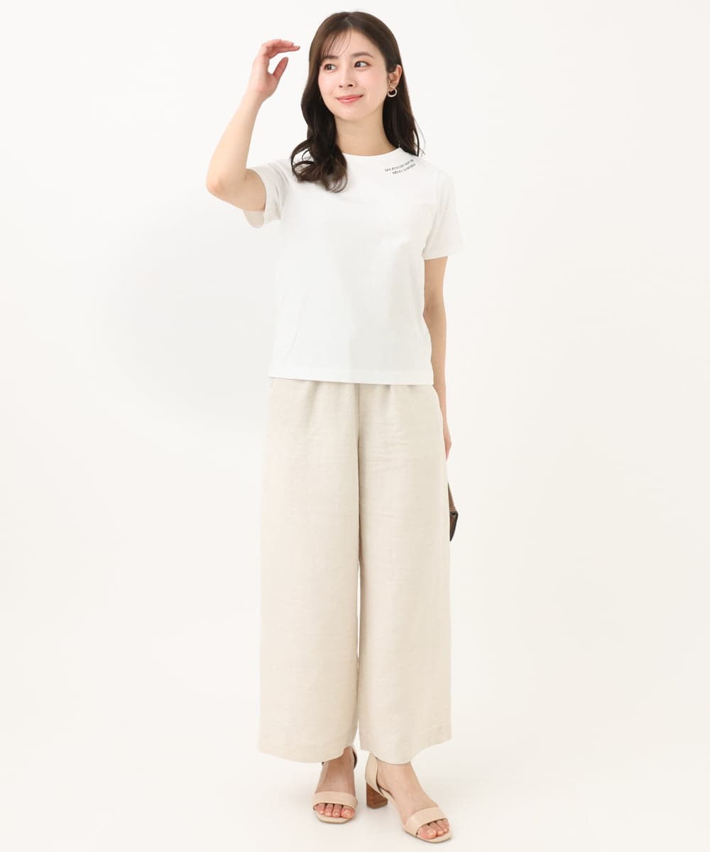 F1KGA40080 MK MICHEL KLEIN(小さいサイズ)(メゾン ドゥ サンク) 【小さいサイズ】刺繍ロゴTシャツ/接触冷感/UVカット/洗える ホワイト