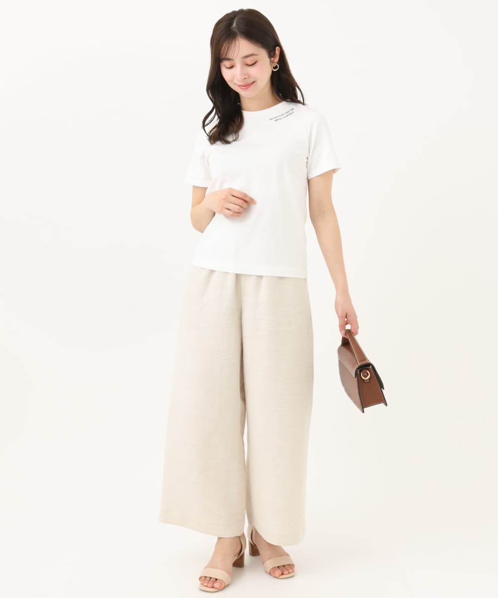 F1KGA40080 MK MICHEL KLEIN(小さいサイズ)(メゾン ドゥ サンク) 【小さいサイズ】刺繍ロゴTシャツ/接触冷感/UVカット/洗える ホワイト